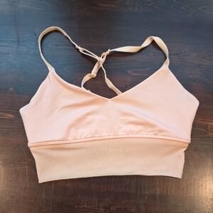 Peach Crisscross Back Sports Bra – Seamless, Tagless Design